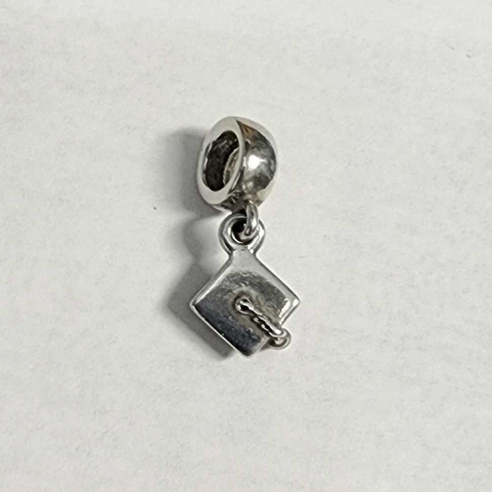 Pandora Retired Graduation Cap Dangle Charm Authentic Sterling Silver ALE - Picture 3 of 3